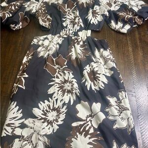 DREW Reese Blk floral Off-Shoulder Puff Sleeve Sundress XS